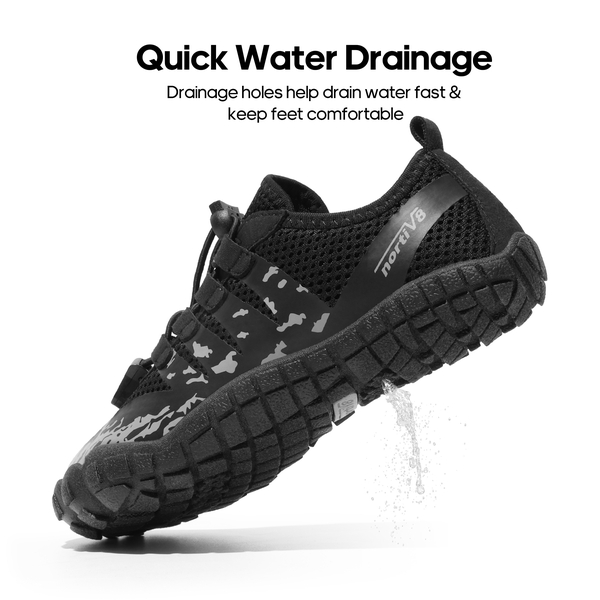 Boys & Girls Lace Up Water Shoes - BLACK-DARK GREY - 2